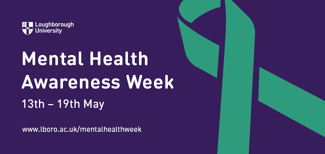 purple graphic with green Mental Health ribbon to promote 2019 campaign